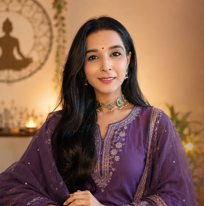 Khyati Vaghela, Main Mentor and Co-Founder of Cosmic Shaastra, Tarot Reader, Astrologer, Vastu Expert, Educator, and Spiritual Guide.